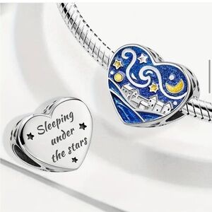 925 Sleeping Under The Stars Bracelet Charm-NEW